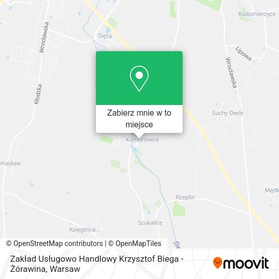 Mapa Zakład Usługowo Handlowy Krzysztof Biega - Żórawina