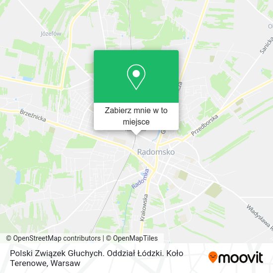 Mapa Polski Związek Głuchych. Oddział Łódzki. Koło Terenowe