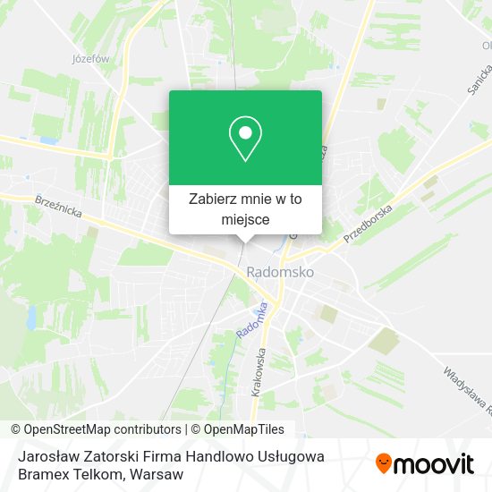 Mapa Jarosław Zatorski Firma Handlowo Usługowa Bramex Telkom