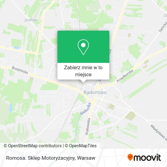 Mapa Romosa. Sklep Motoryzacyjny