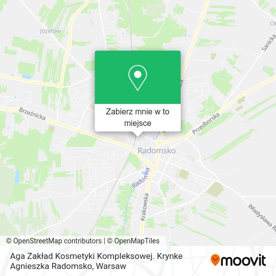 Mapa Aga Zakład Kosmetyki Kompleksowej. Krynke Agnieszka Radomsko