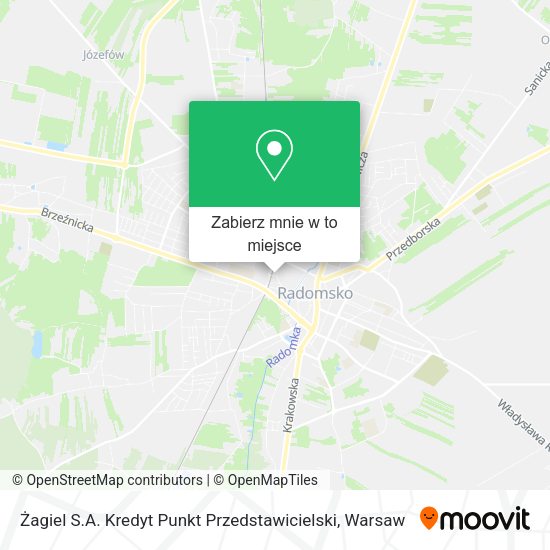 Mapa Żagiel S.A. Kredyt Punkt Przedstawicielski