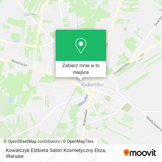 Mapa Kowalczyk Elżbieta Salon Kosmetyczny Eliza