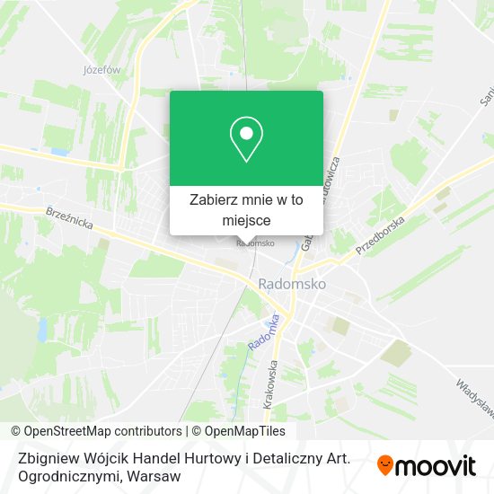 Mapa Zbigniew Wójcik Handel Hurtowy i Detaliczny Art. Ogrodnicznymi