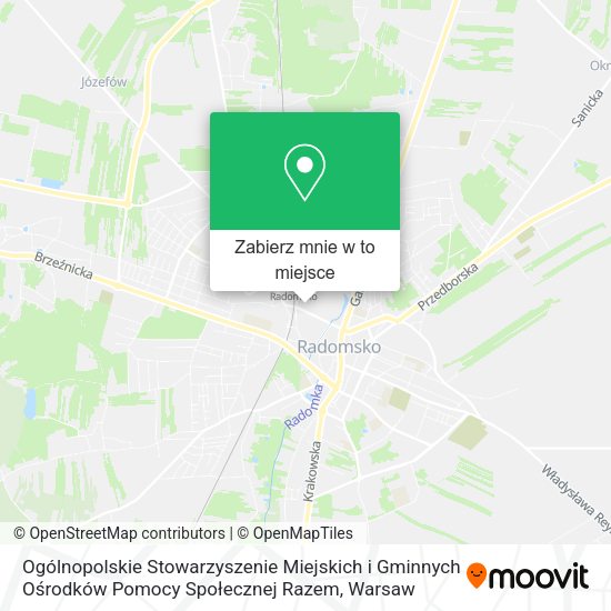 Mapa Ogólnopolskie Stowarzyszenie Miejskich i Gminnych Ośrodków Pomocy Społecznej Razem