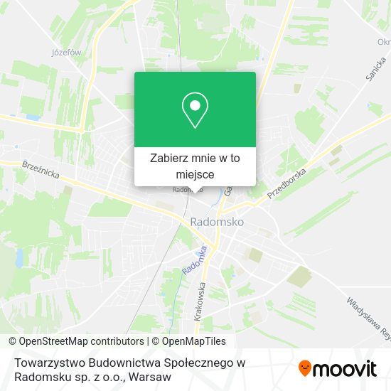 Mapa Towarzystwo Budownictwa Społecznego w Radomsku sp. z o.o.