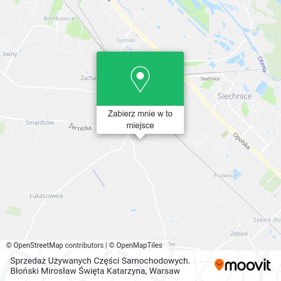 Mapa Sprzedaż Używanych Części Samochodowych. Błoński Mirosław Święta Katarzyna