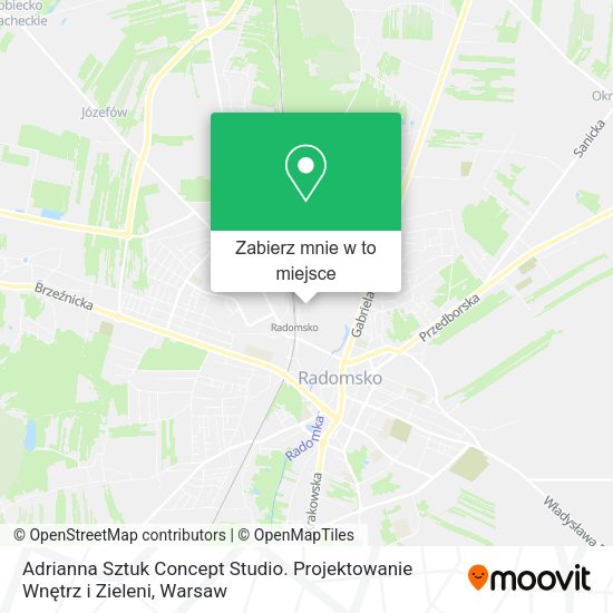 Mapa Adrianna Sztuk Concept Studio. Projektowanie Wnętrz i Zieleni