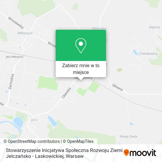 Mapa Stowarzyszenie Inicjatywa Społeczna Rozwoju Ziemi Jelczańsko - Laskowickiej