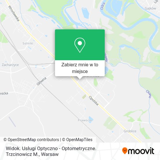 Mapa Widok. Usługi Optyczno - Optometryczne. Trzcinowicz M.