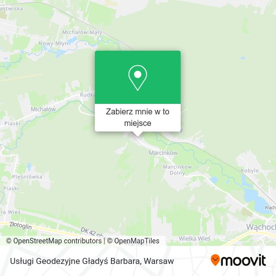 Mapa Usługi Geodezyjne Gładyś Barbara