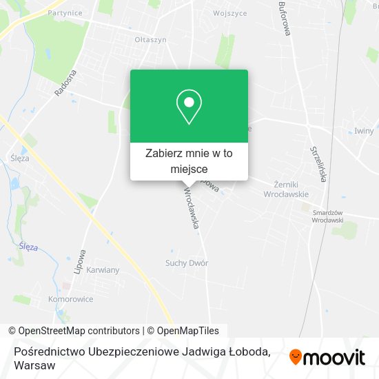 Mapa Pośrednictwo Ubezpieczeniowe Jadwiga Łoboda