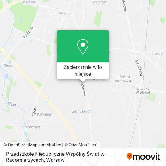 Mapa Przedszkole Niepubliczne Wspólny Świat w Radomierzycach