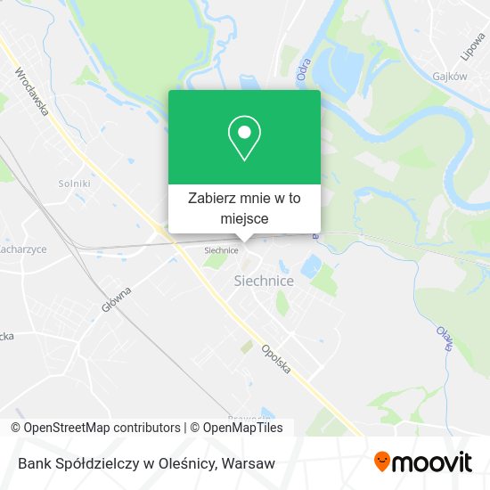 Mapa Bank Spółdzielczy w Oleśnicy