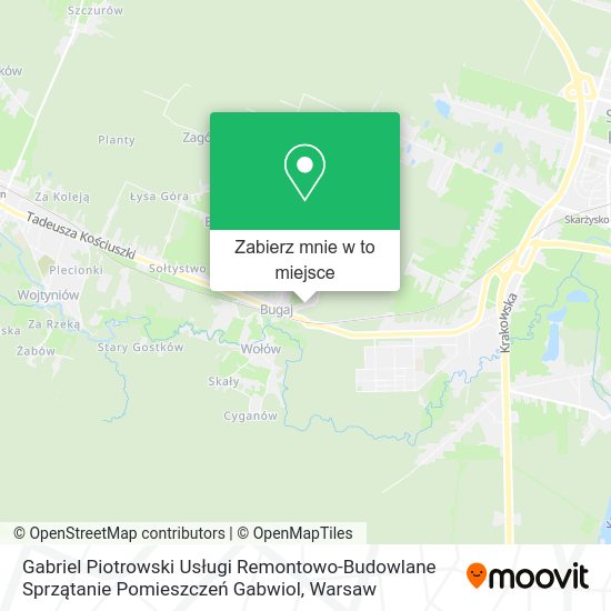 Mapa Gabriel Piotrowski Usługi Remontowo-Budowlane Sprzątanie Pomieszczeń Gabwiol