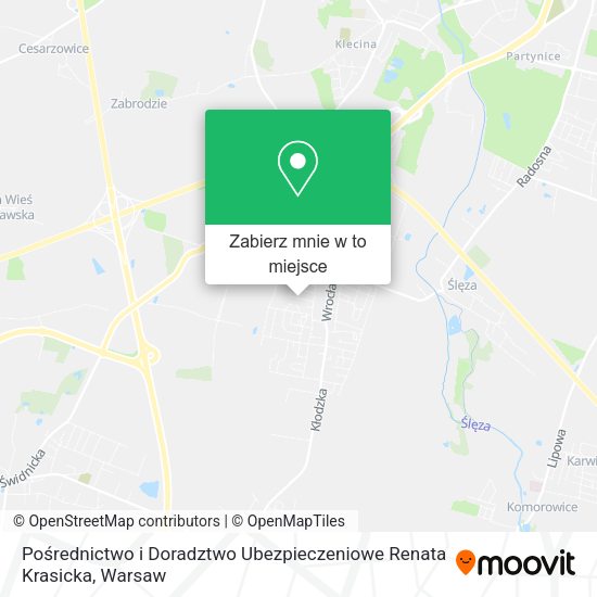 Mapa Pośrednictwo i Doradztwo Ubezpieczeniowe Renata Krasicka