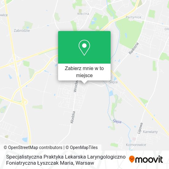 Mapa Specjalistyczna Praktyka Lekarska Laryngologiczno Foniatryczna Łyszczak Maria