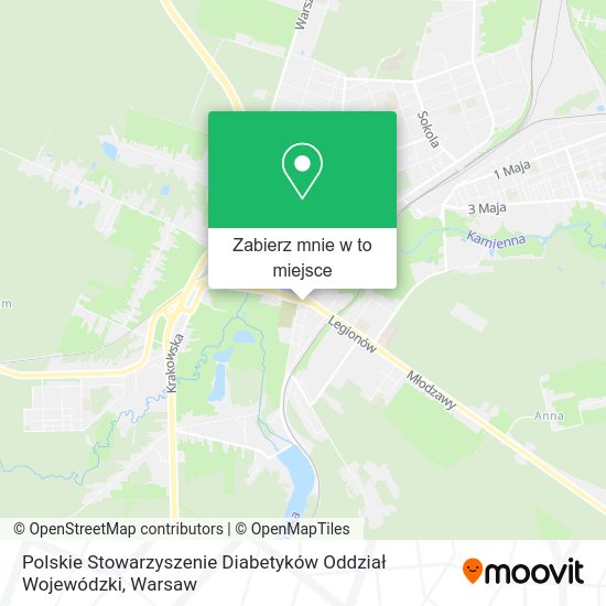 Mapa Polskie Stowarzyszenie Diabetyków Oddział Wojewódzki