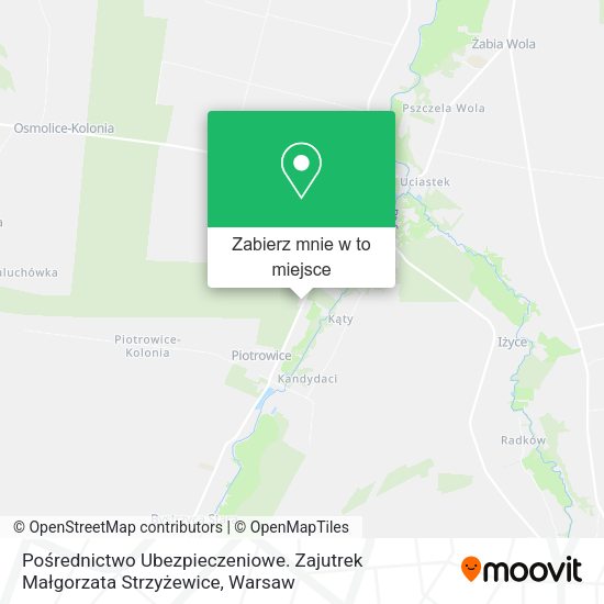 Mapa Pośrednictwo Ubezpieczeniowe. Zajutrek Małgorzata Strzyżewice