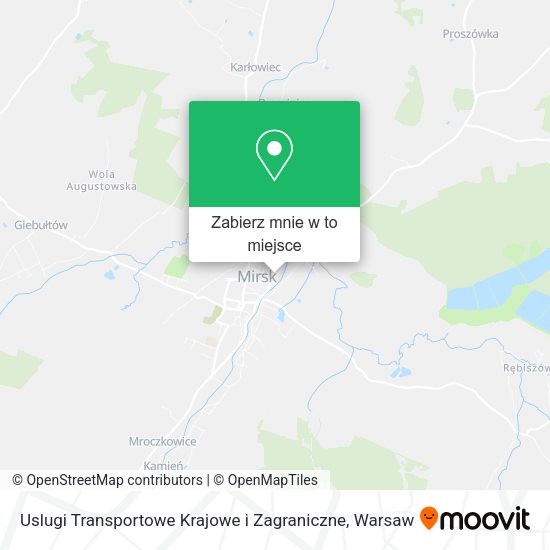 Mapa Uslugi Transportowe Krajowe i Zagraniczne