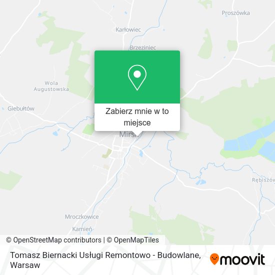 Mapa Tomasz Biernacki Usługi Remontowo - Budowlane