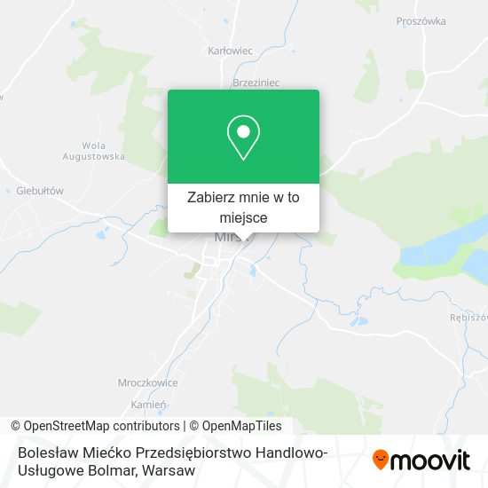 Mapa Bolesław Miećko Przedsiębiorstwo Handlowo-Usługowe Bolmar