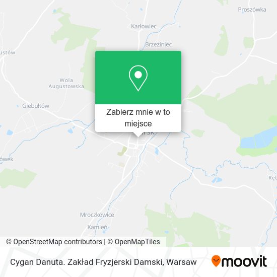 Mapa Cygan Danuta. Zakład Fryzjerski Damski