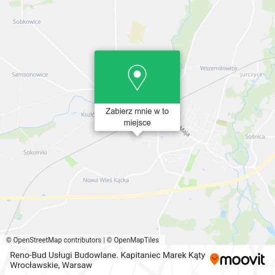 Mapa Reno-Bud Usługi Budowlane. Kapitaniec Marek Kąty Wrocławskie