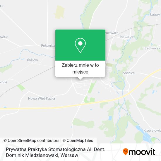 Mapa Prywatna Praktyka Stomatologiczna All Dent. Dominik Miedzianowski