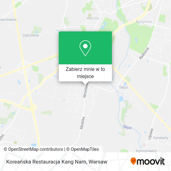 Mapa Koreańska Restauracja Kang Nam