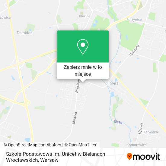 Mapa Szkoła Podstawowa im. Unicef w Bielanach Wrocławskich