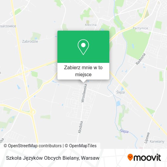 Mapa Szkoła Języków Obcych Bielany