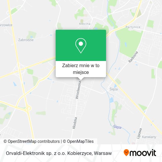 Mapa Orvaldi-Elektronik sp. z o.o. Kobierzyce