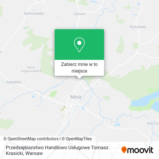 Mapa Przedsiębiorstwo Handlowo Usługowe Tomasz Krasicki