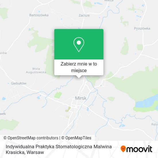 Mapa Indywidualna Praktyka Stomatologiczna Malwina Krasicka