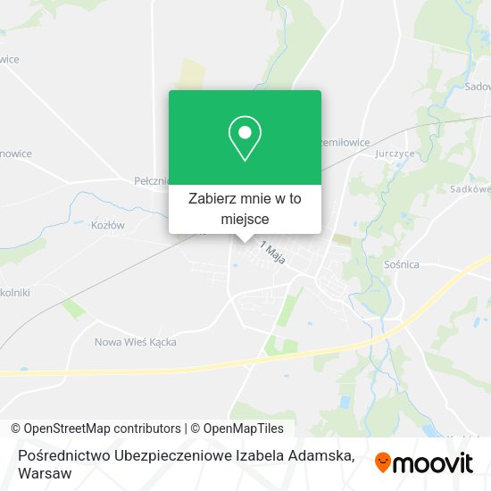 Mapa Pośrednictwo Ubezpieczeniowe Izabela Adamska