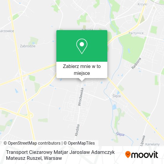 Mapa Transport Ciezarowy Matjar Jaroslaw Adamczyk Mateusz Ruszel