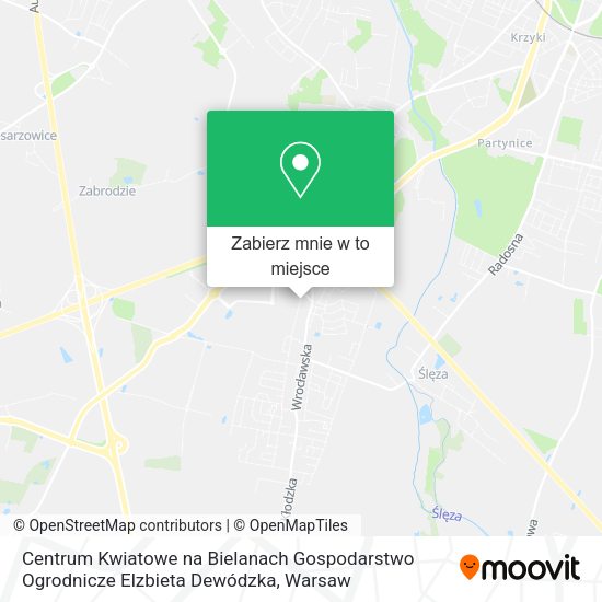 Mapa Centrum Kwiatowe na Bielanach Gospodarstwo Ogrodnicze Elzbieta Dewódzka