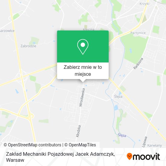 Mapa Zakład Mechaniki Pojazdowej Jacek Adamczyk