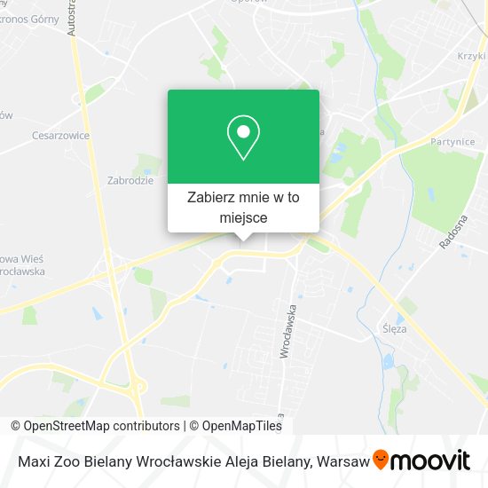 Mapa Maxi Zoo Bielany Wrocławskie Aleja Bielany