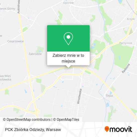 Mapa PCK Zbiórka Odzieży