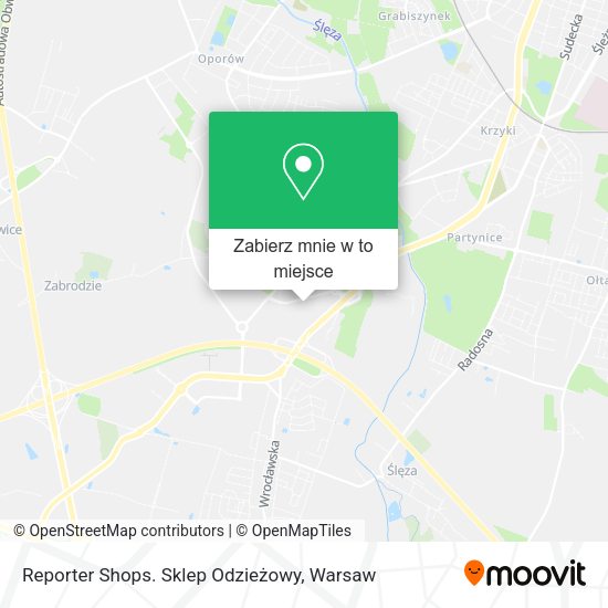 Mapa Reporter Shops. Sklep Odzieżowy