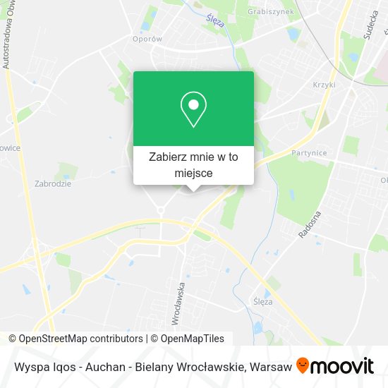 Mapa Wyspa Iqos - Auchan - Bielany Wrocławskie