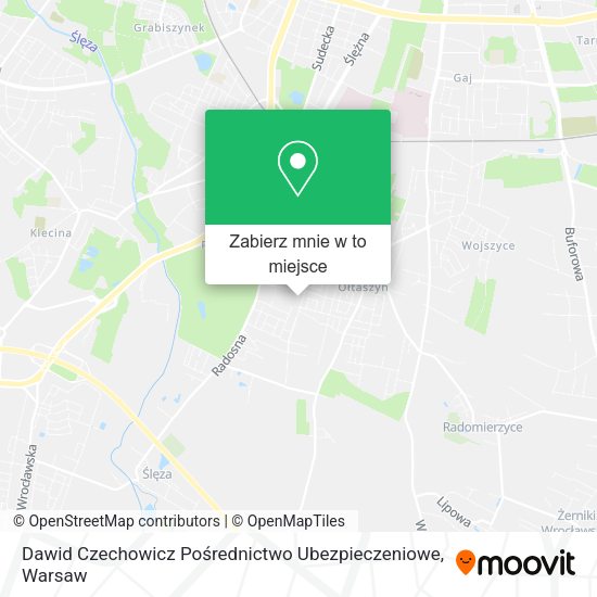 Mapa Dawid Czechowicz Pośrednictwo Ubezpieczeniowe