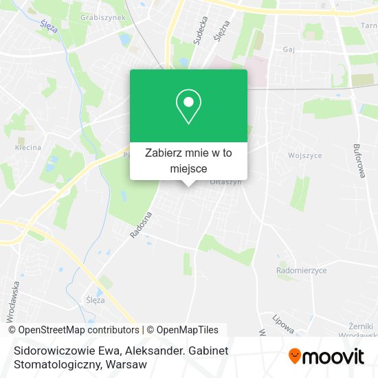 Mapa Sidorowiczowie Ewa, Aleksander. Gabinet Stomatologiczny