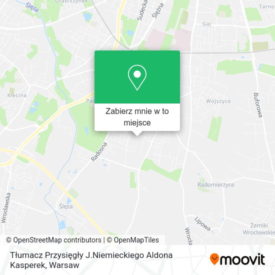 Mapa Tłumacz Przysięgły J.Niemieckiego Aldona Kasperek