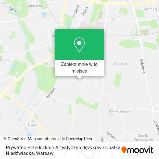 Mapa Prywatne Przedszkole Artystyczno Językowe Chatka Niedźwiadka