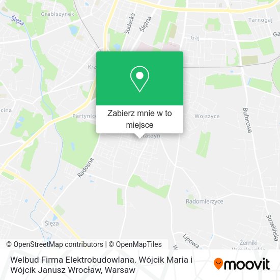 Mapa Welbud Firma Elektrobudowlana. Wójcik Maria i Wójcik Janusz Wrocław