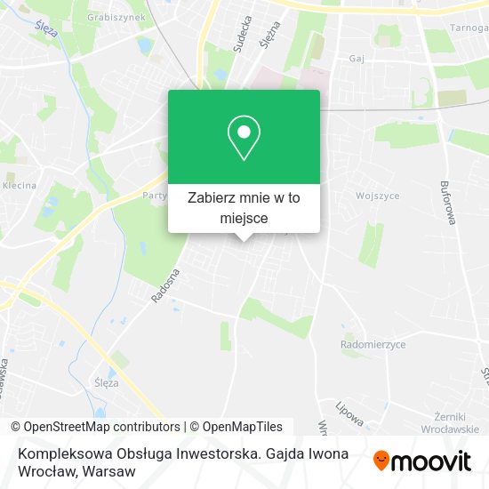 Mapa Kompleksowa Obsługa Inwestorska. Gajda Iwona Wrocław