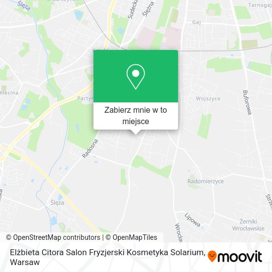 Mapa Elżbieta Citora Salon Fryzjerski Kosmetyka Solarium